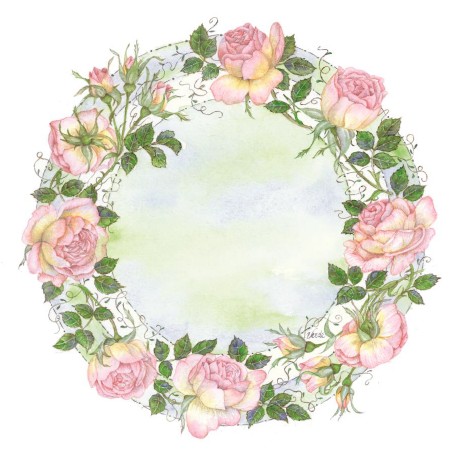 Cotton/print, Circle of Roses